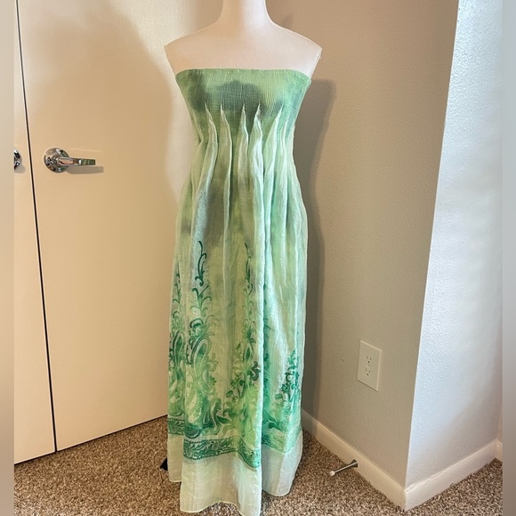 Anthropologie Dresses & Skirts - 𝅺Anthropologie Lapis Long Maxi Strapless Versatile Dress Green One Size Floral